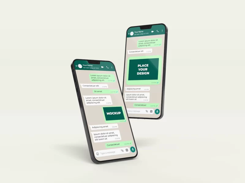 Chat mockup with devices arrangement Free Psd