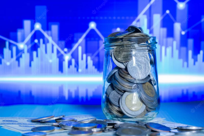 Close-up of a coins bottle Free Photo