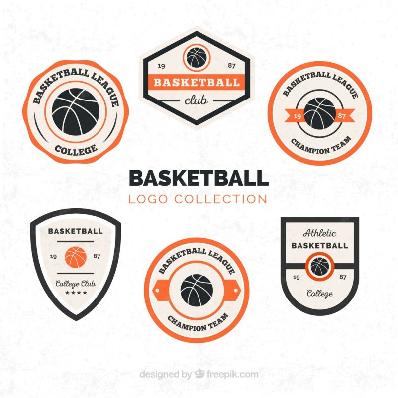 Collection of basketball logos Free Vector