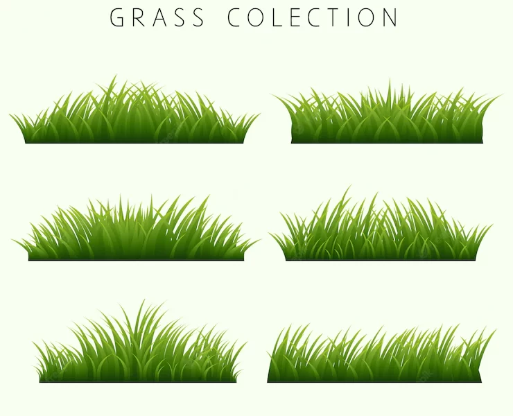 Collection of realistic grass borders Free Vector