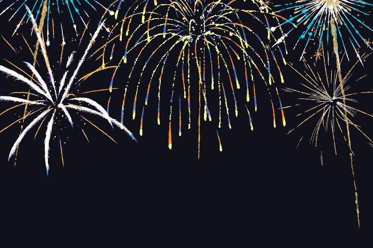 Colorful fireworks background vector in celebration theme Free Vector