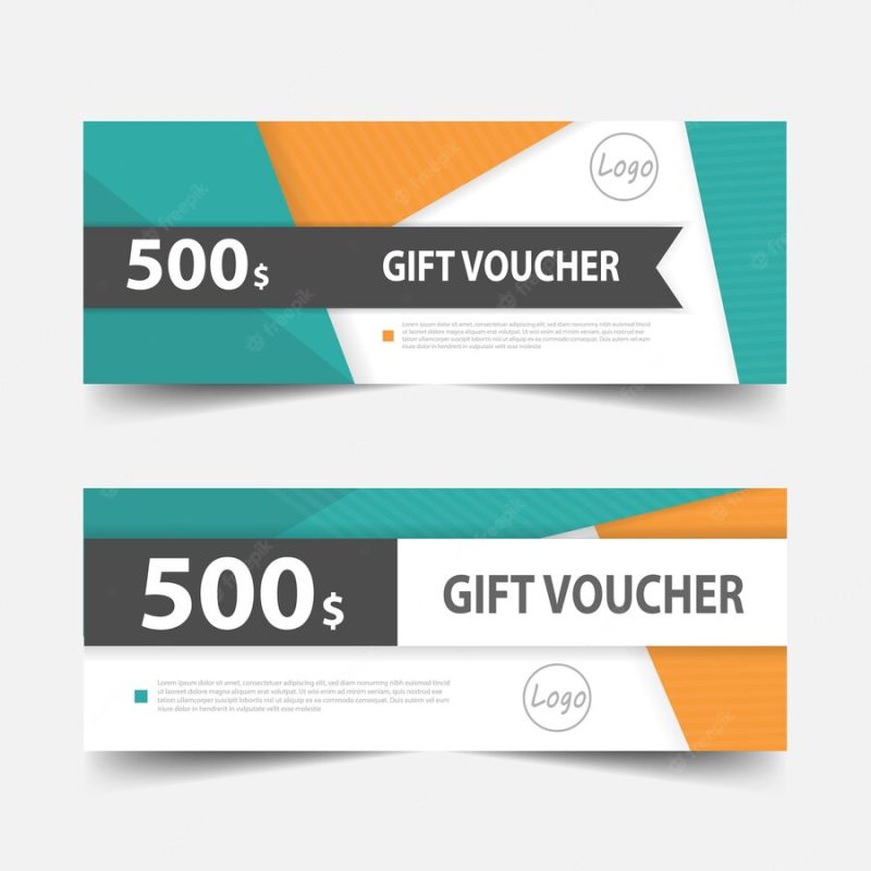 Colorful gift voucher banner design Free Vector