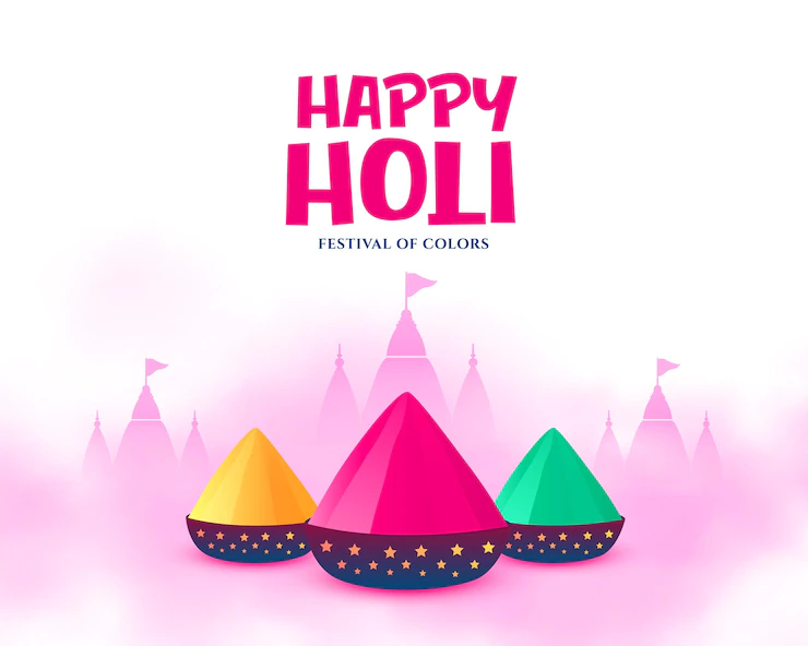 Colorful Holi Gulal Background With Temples 1017 36964