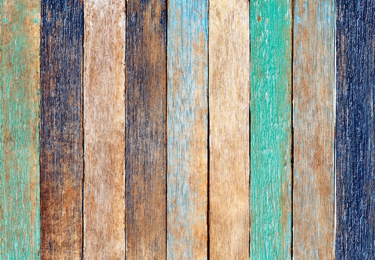 Colorful wooden plank Free Photo