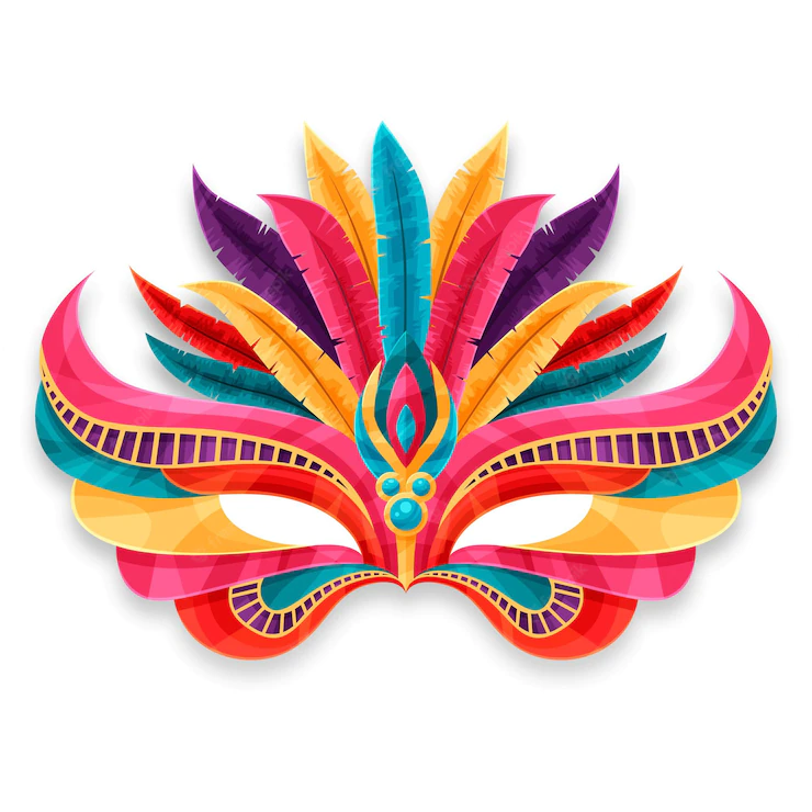 Colourful Venetian Carnival Mask Isolated White Background 52683 53726