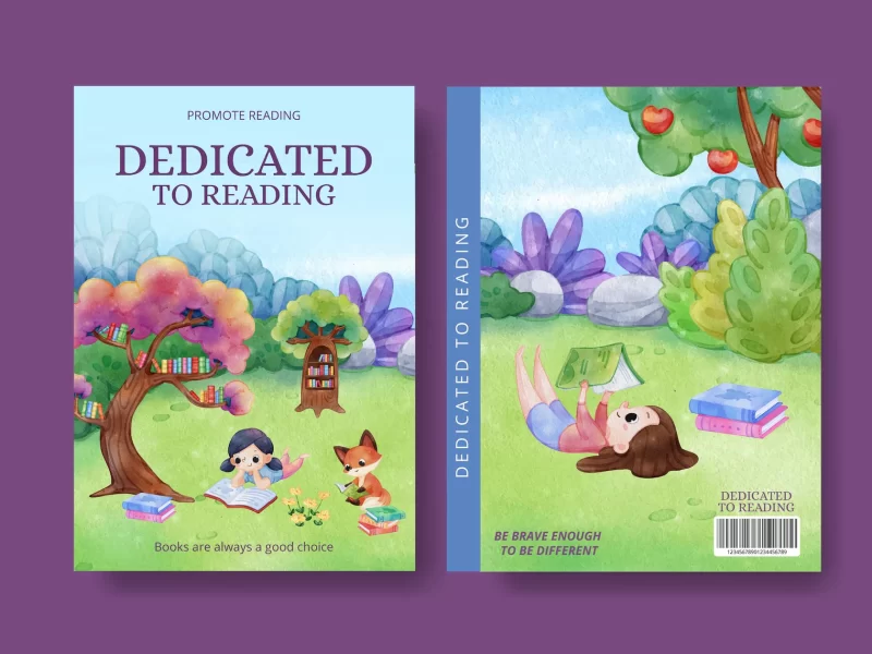 Cover book template with watercolor style Free Vector Cover book template with watercolor style Free Vector