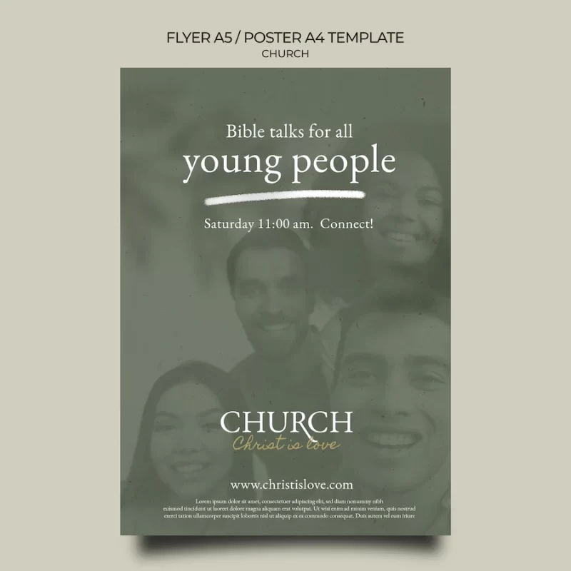 Creative church flyer template Free Psd