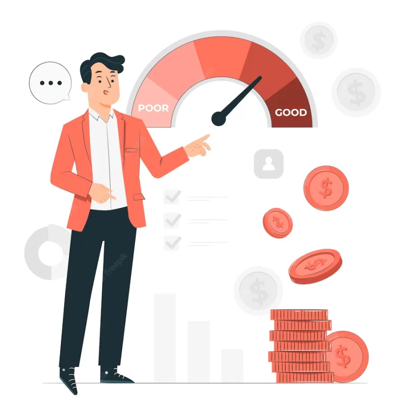 Credit assessment concept illustration Free Vector