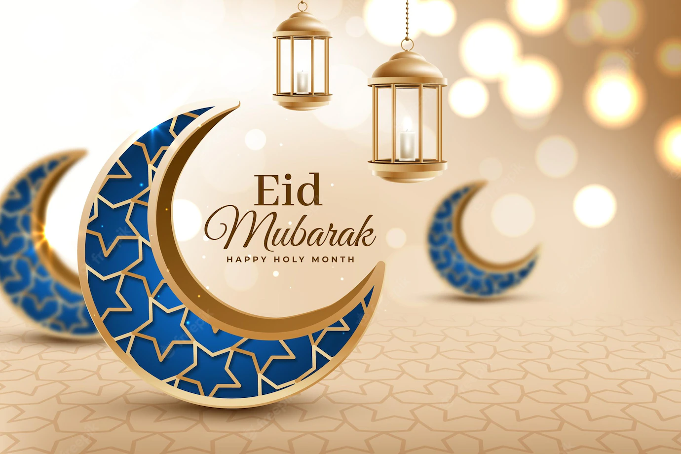 Crescent Blue Moons Realistic Eid Mubarak 52683 37668