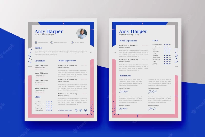 Online curriculum vitae template Free Vector