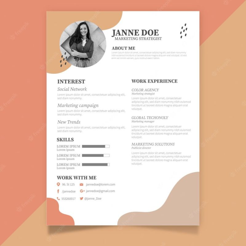 Curriculum vitae template Free Vector