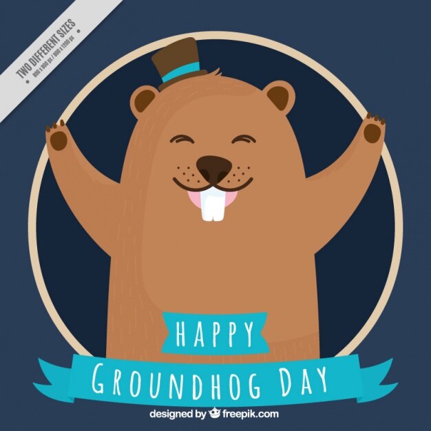 Dark Blue Background Happy Groundhog 23 2147594956