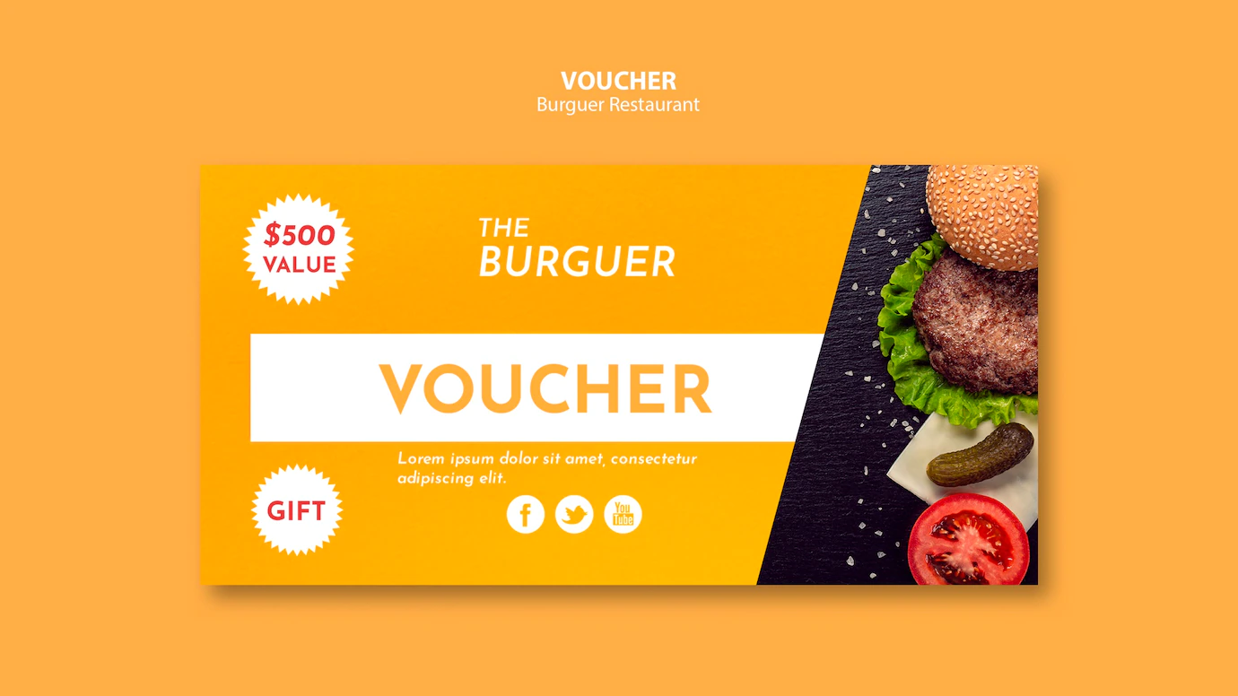 Delicious Fast Food Burger Voucher 23 2148420208