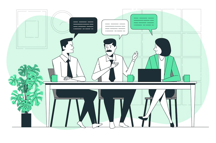 Discussion concept illustration Free Vector