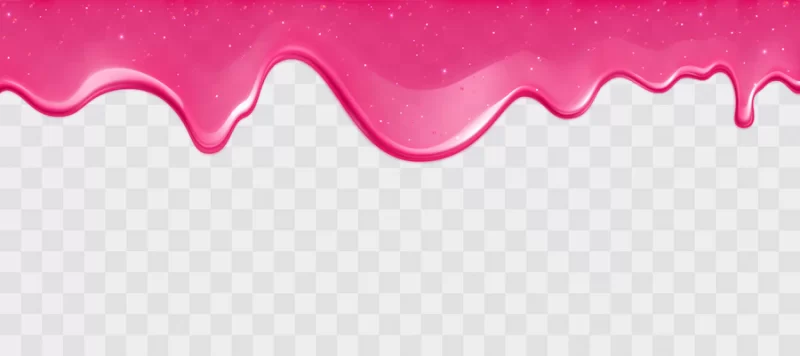 Dripping glossy pink slime with glitter Free Vector