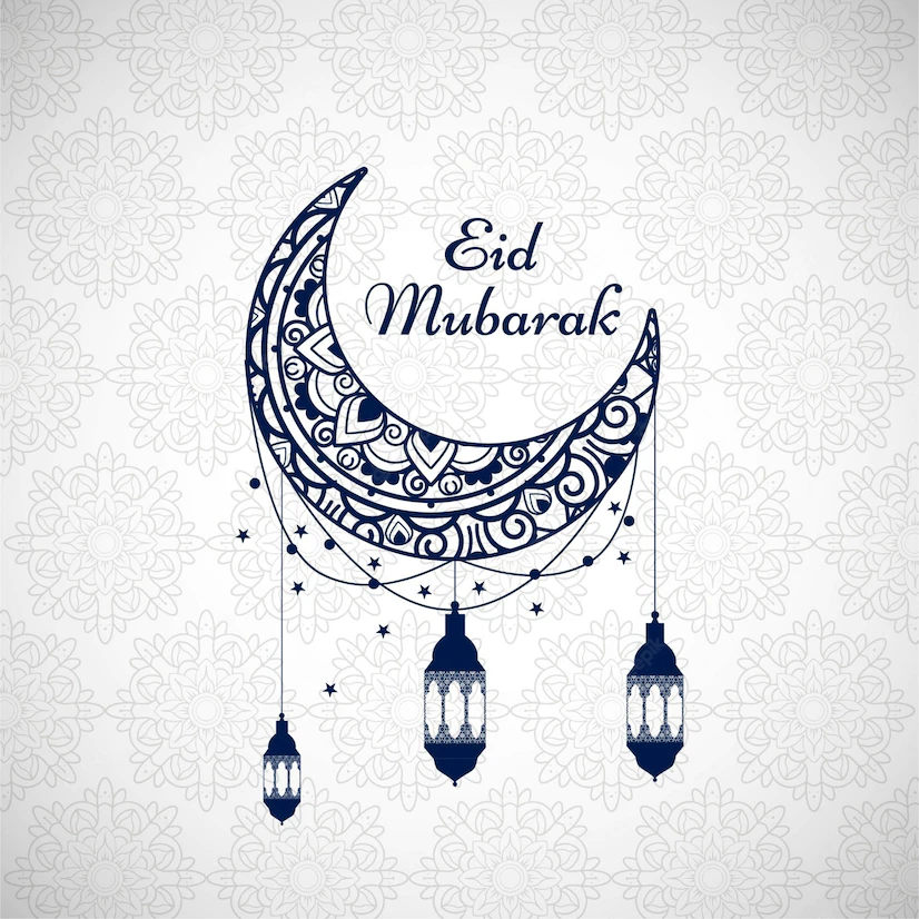 Eid Mubarak Background With Blue Moon 1035 8409