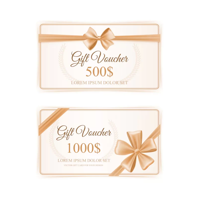 Elegant gift cards set Free Vector