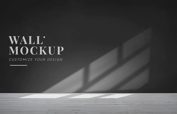 Empty Room With Dark Gray Wall Mockup 53876 73938