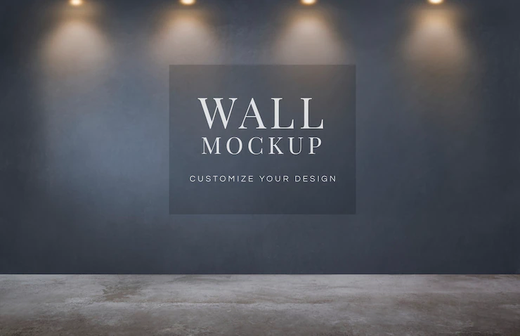 Empty Room With Dark Gray Wall Mockup 53876 76376
