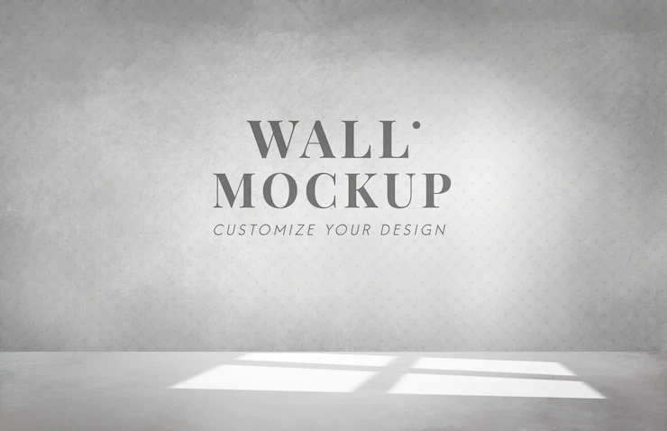 Empty Room With Gray Wall Mockup 53876 76373