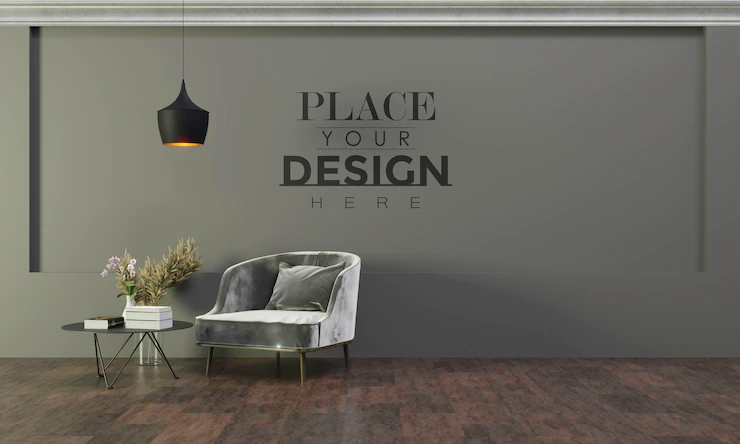 Empty Wall Interior Furniture 3d Psd Mockup 1150 40941