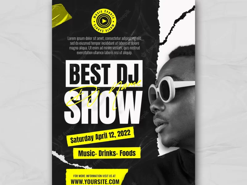 Event flyer template design Free PSD – Photoshop file Best DJ Poster