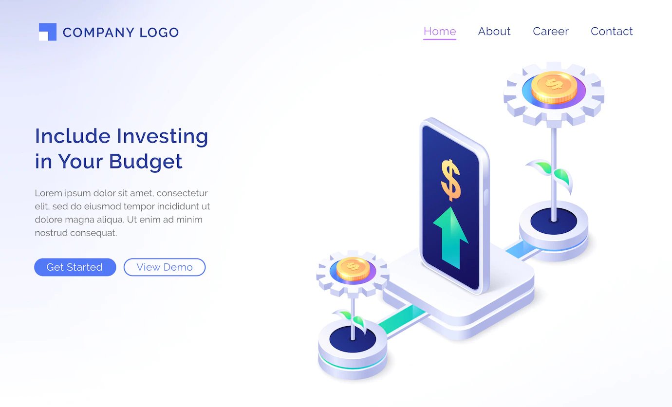 Financial Budget Planning Isometric Landing Page 107791 2945