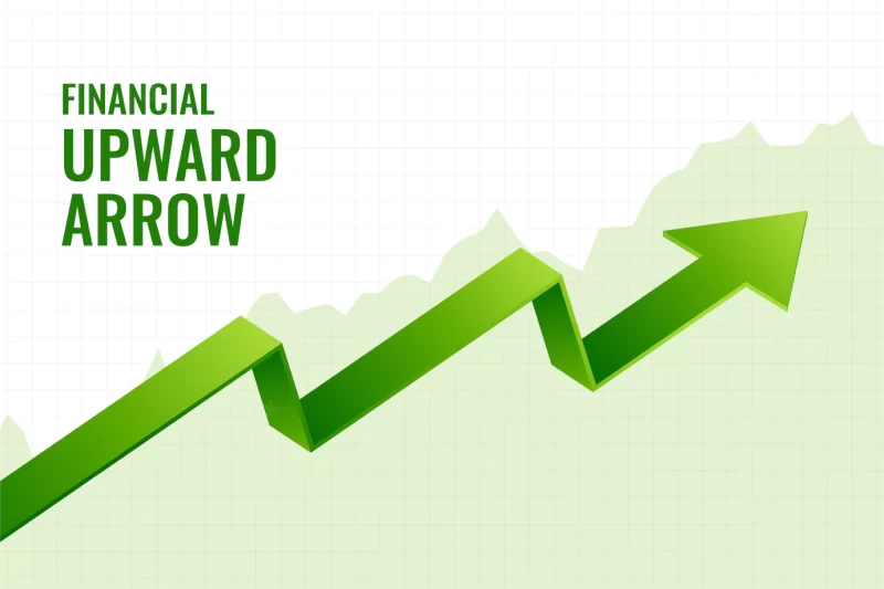 Financial incline growth upward arrow trend background design Free Vector