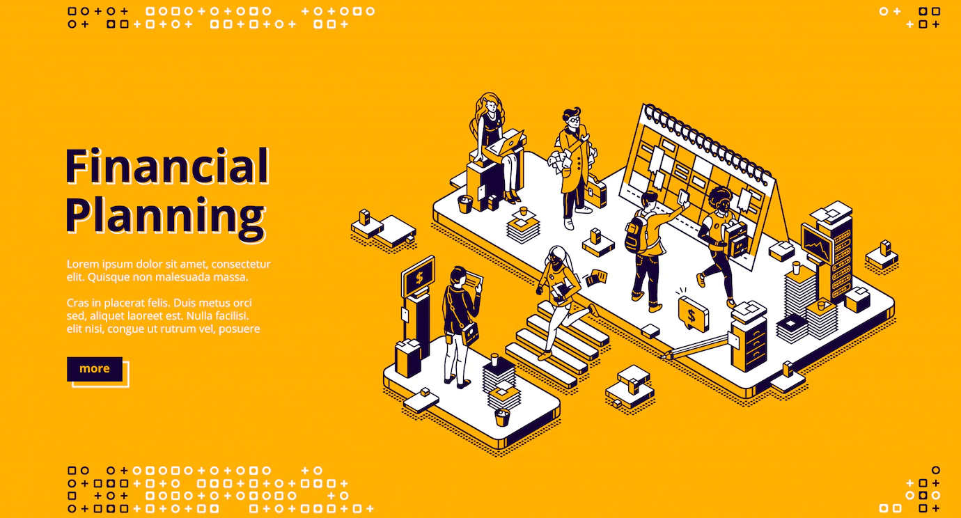 Financial Planning Isometric Landing Page Banner 107791 2338