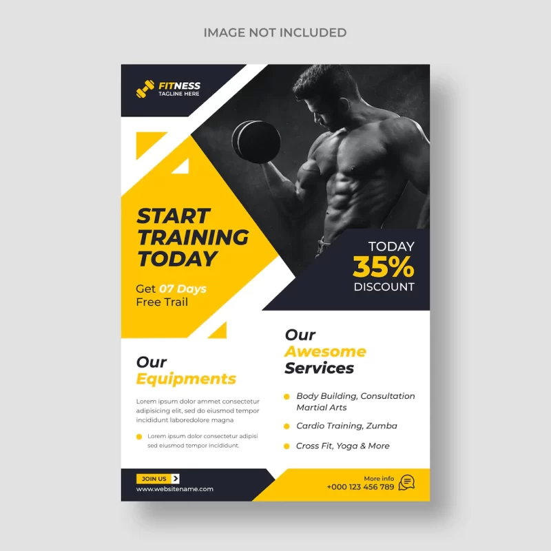 Fitness flyer template Free Psd