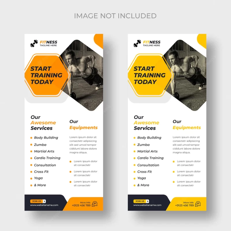 Fitness rack card dl flyer template Free Psd