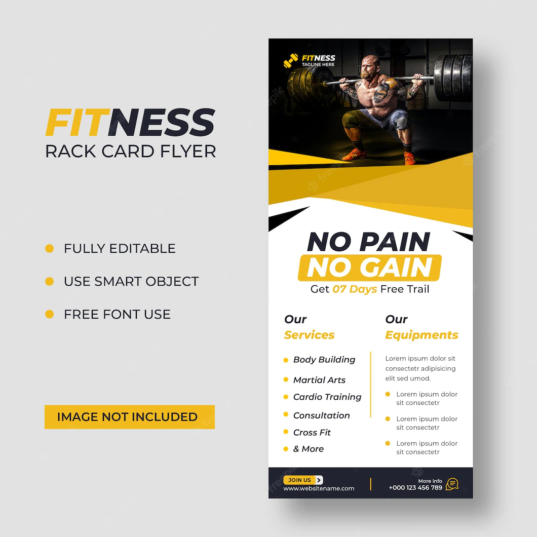 Fitness Rack Card Dl Flyer Template 237398 369