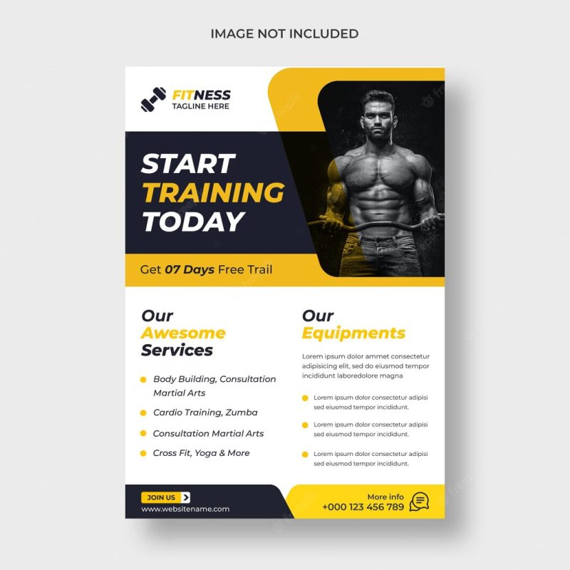 Fitness workout flyer template Free Psd