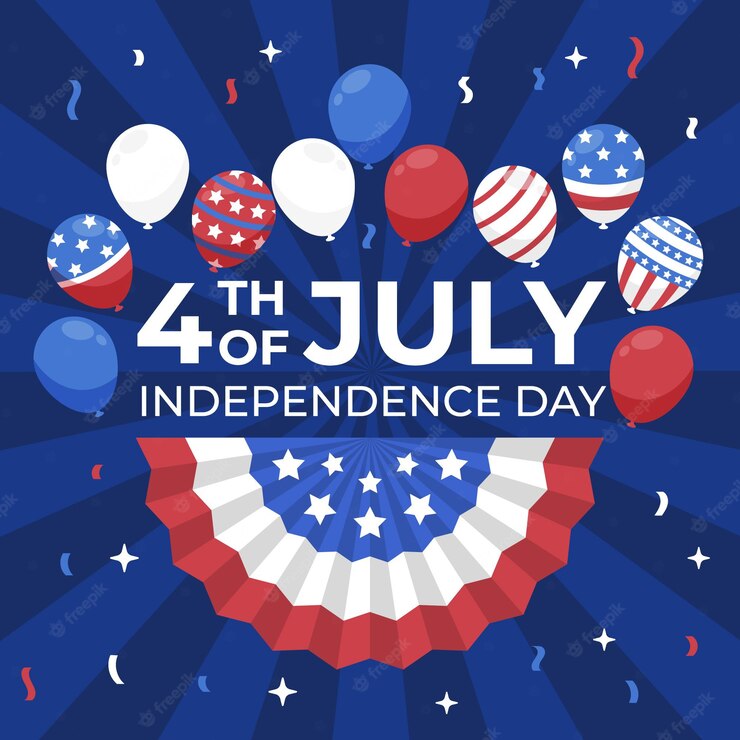 Flat 4th July Independence Day Balloons Background 23 2148962653