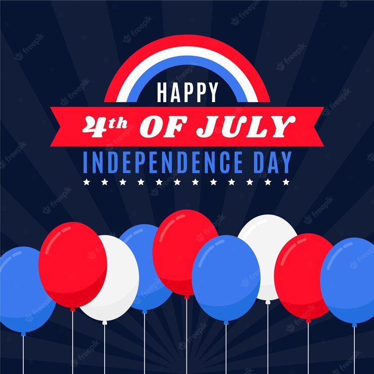 Flat 4th July Independence Day Balloons Background 23 2148962821
