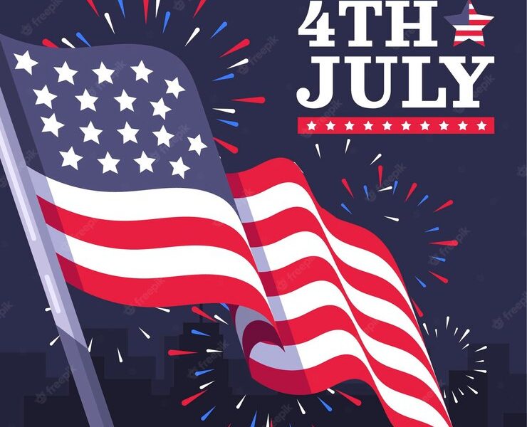 Flat 4th of july – independence day illustration Free Vector