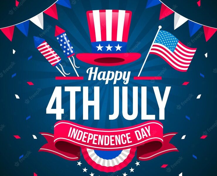 Flat 4th of july independence day Free Vector