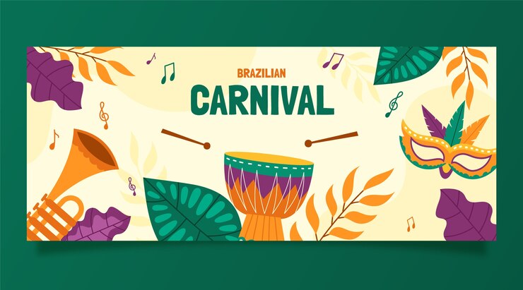 Flat Brazilian Carnival Horizontal Banner 23 2149232056