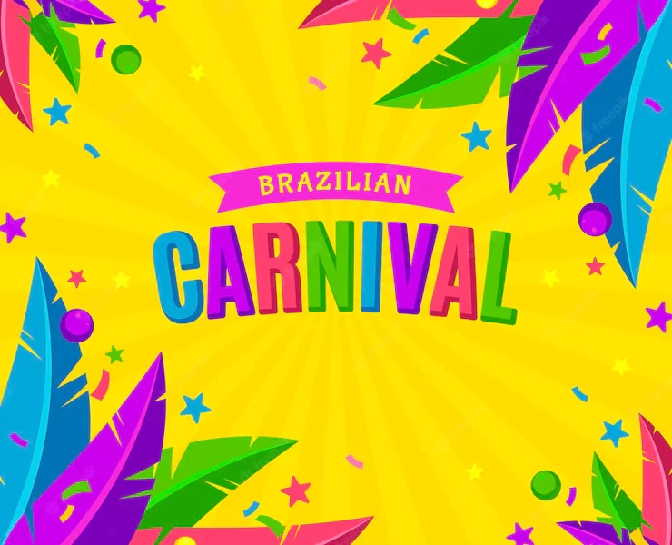 Flat brazilian carnival template Free Vector