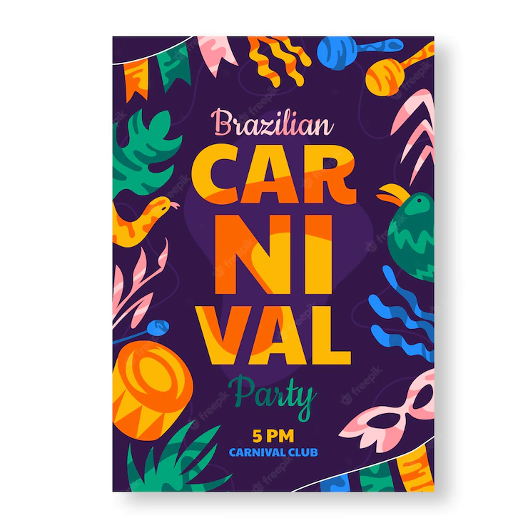 Flat Brazilian Carnival Vertical Poster Template 23 2149257456