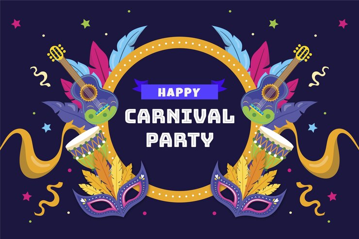 Flat carnival background Free Vector