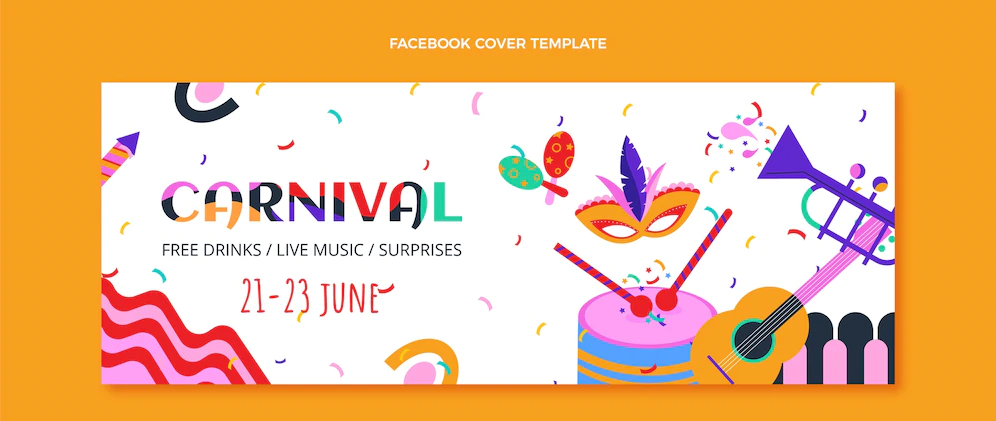 Flat Carnival Social Media Cover Template 23 2149253888