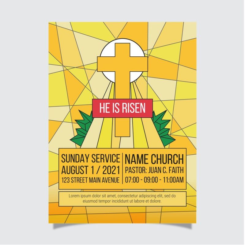 Flat church flyer template Free Vector