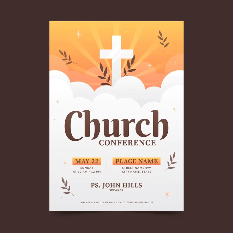 Flat church flyer template Free Vector