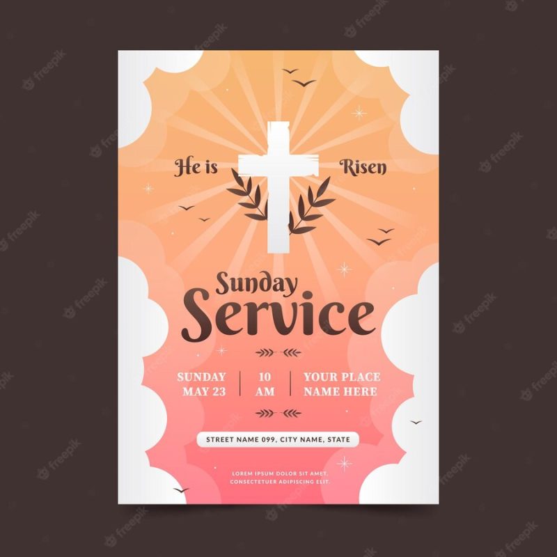 Flat church flyer template Free Vector