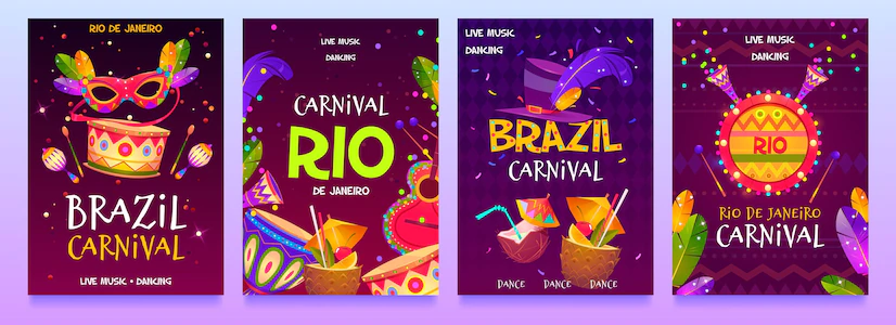 Flat Design Brazilian Carnival Flyer 52683 54856