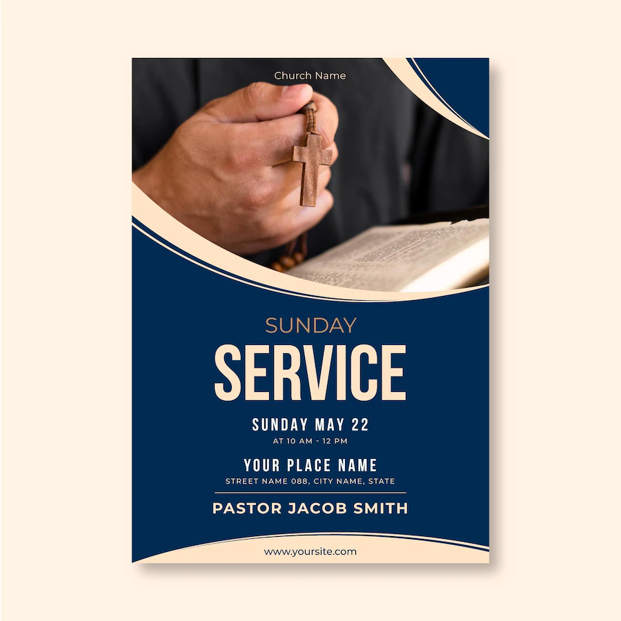 Flat Design Church Flyer Ready Print 23 2148953250