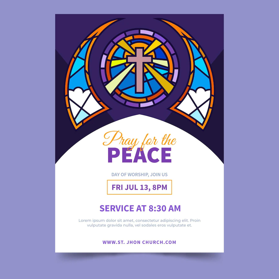 Flat Design Church Flyer Ready Print 23 2148954910