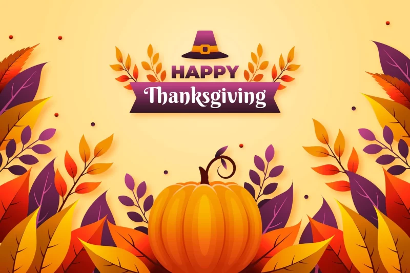 Flat design thanksgiving background with pumpkin Free Vector