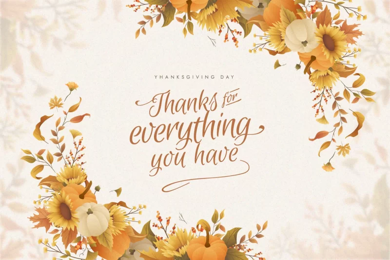 Flat design thanksgiving background Free Vector